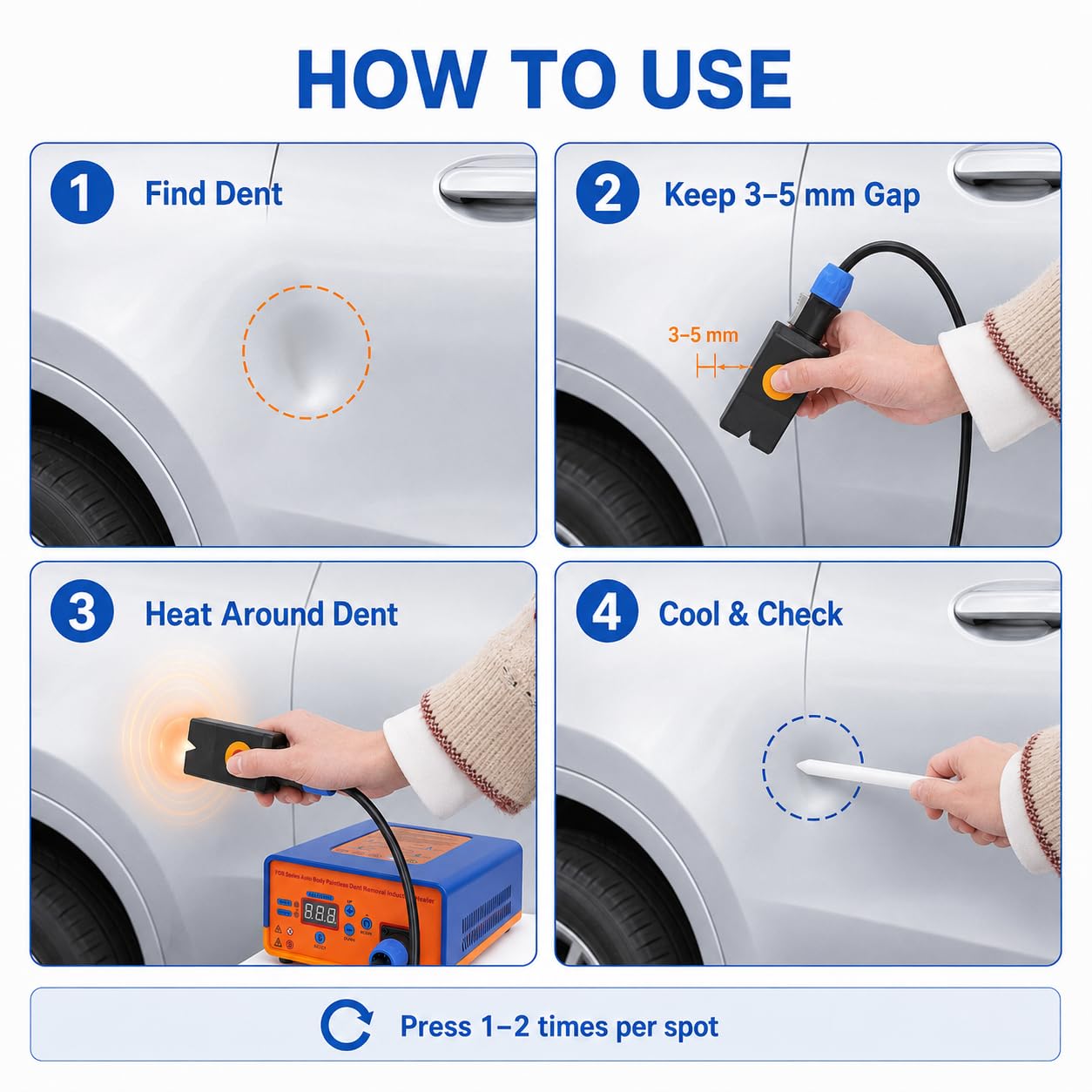 Dispositivo riscaldante a induzione da 1380 W, dispositivo di riparazione delle ammaccature per auto, PDR per riscaldamento a induzione, Hot Box, kit di riparazione per carrozzeria e