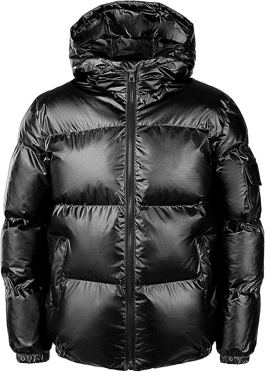 Shiny Puffer Padded Hooded Jacket Coat 
