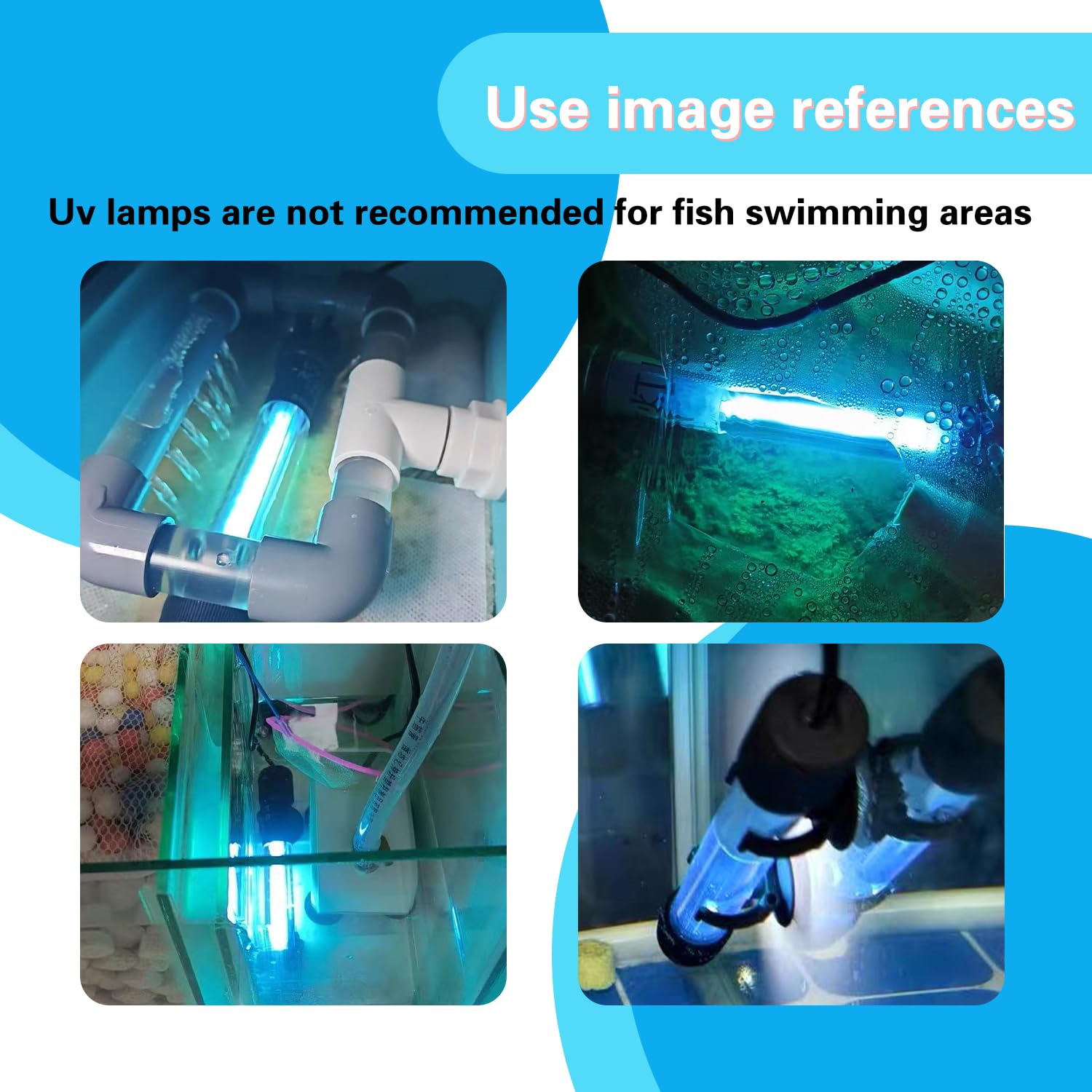 U-V Lampe LED pour enlever les algues et l'eau pour aquarium (9 W)