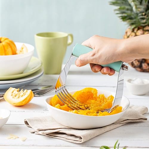 Miniatura 68 de Spring Chef Batidora de masa de tamaño mediano para hornear, herramienta cortadora de masa de acero inoxidable, herramienta manual de cortador