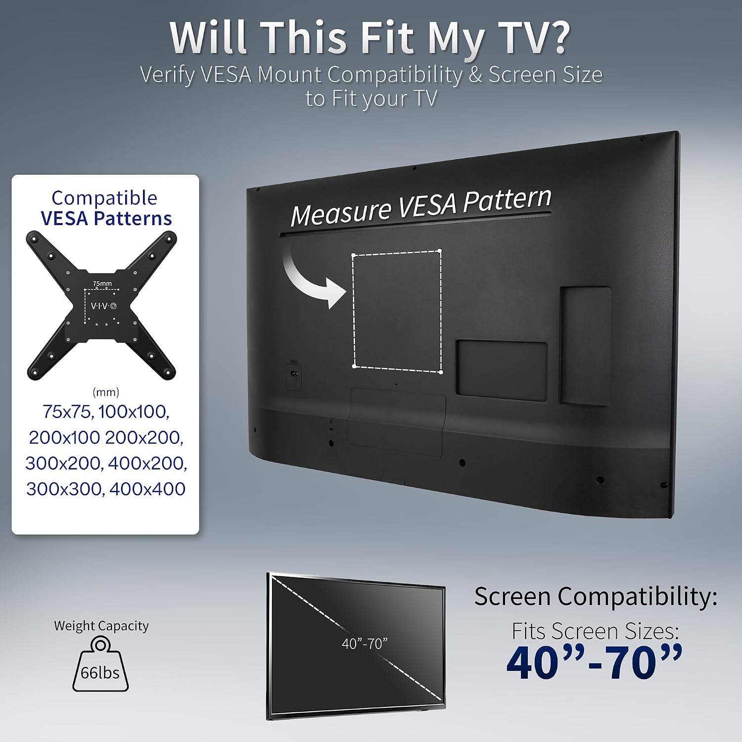 VIVO Exposed Column 40 to 70 inch TV Pneumatic Arm Pillar Mount for LED LCD Plasma Screens, Silver, Mount-TVCL1