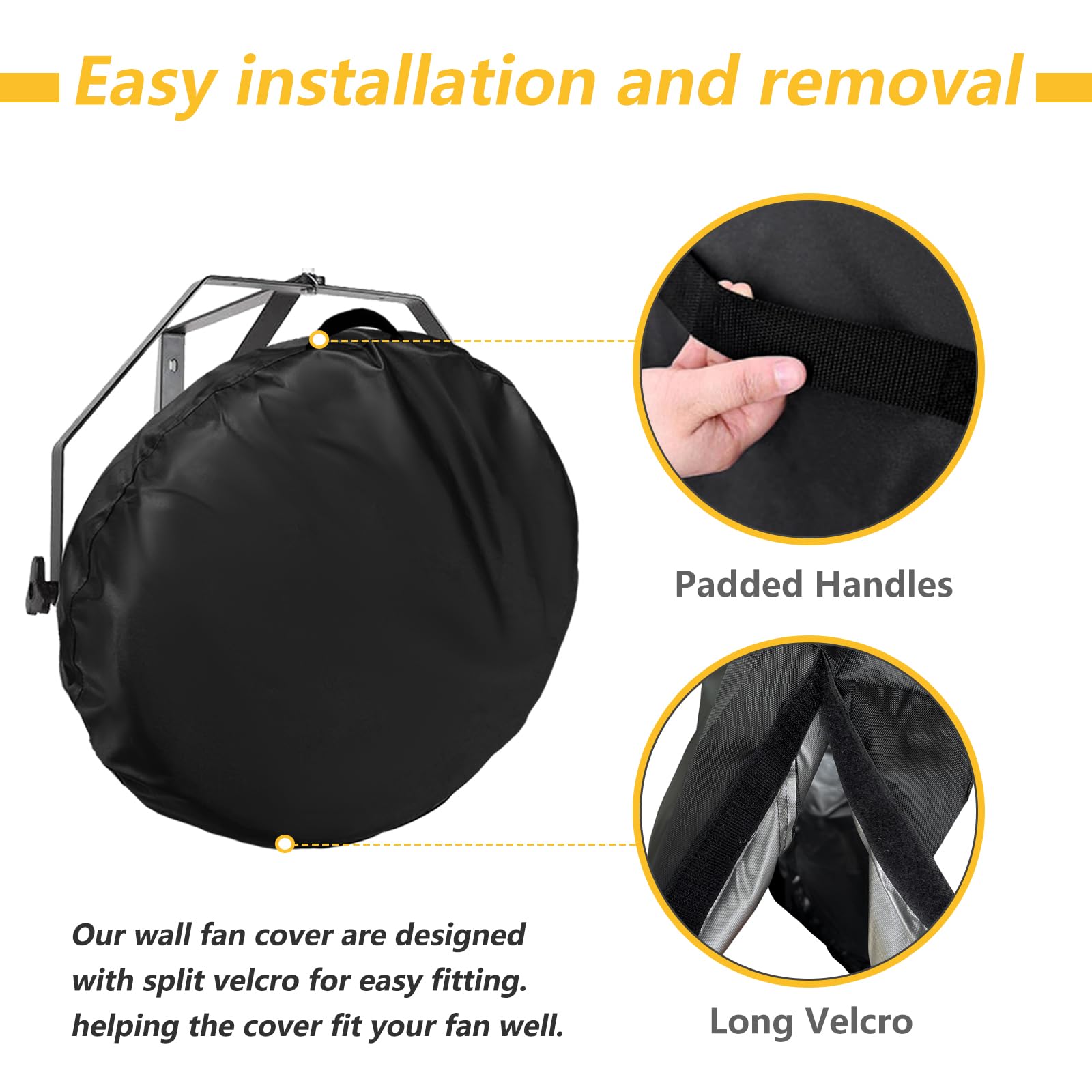 Cubierta de ventilador de montaje en pared para ventiladores de 18 a 20 pulgadas, compatible con ventiladores industriales/de piso de alta velocidad, cubierta protectora Oxford 600D resistente 5