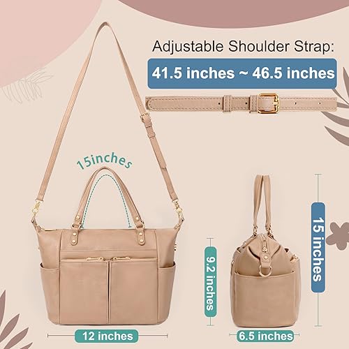 Miniatura 8 de MOMINSIDE Bolsa de pañales Tote Mini Bolsa de pañales Pequeña Bolsa de pañales Monedero Mochila de pañales de cuero, Bolsa de bebé de viaje Bolsa de