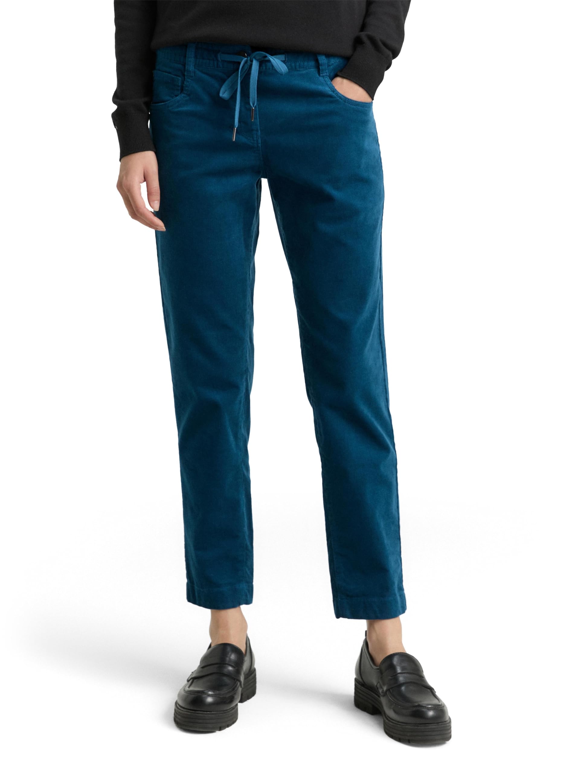 TOM TAILOR Women's Trousers, 13183 - Dark Petrol, 36W x 28L