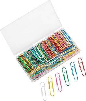 110 Pcs 2 Inch Colorful Paper Clips, Assorted Colored Coated Jumbo Reusable Big Paperclips, Durable and Rustproof, Large Colored Paperclips for Office School Document Organizing