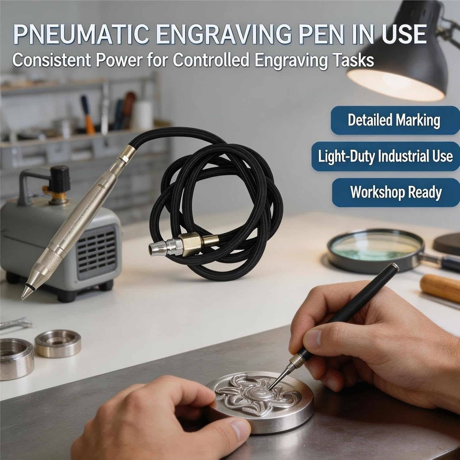 Industrial Pneumatic Engraving Pen, Precision Etching Tool
