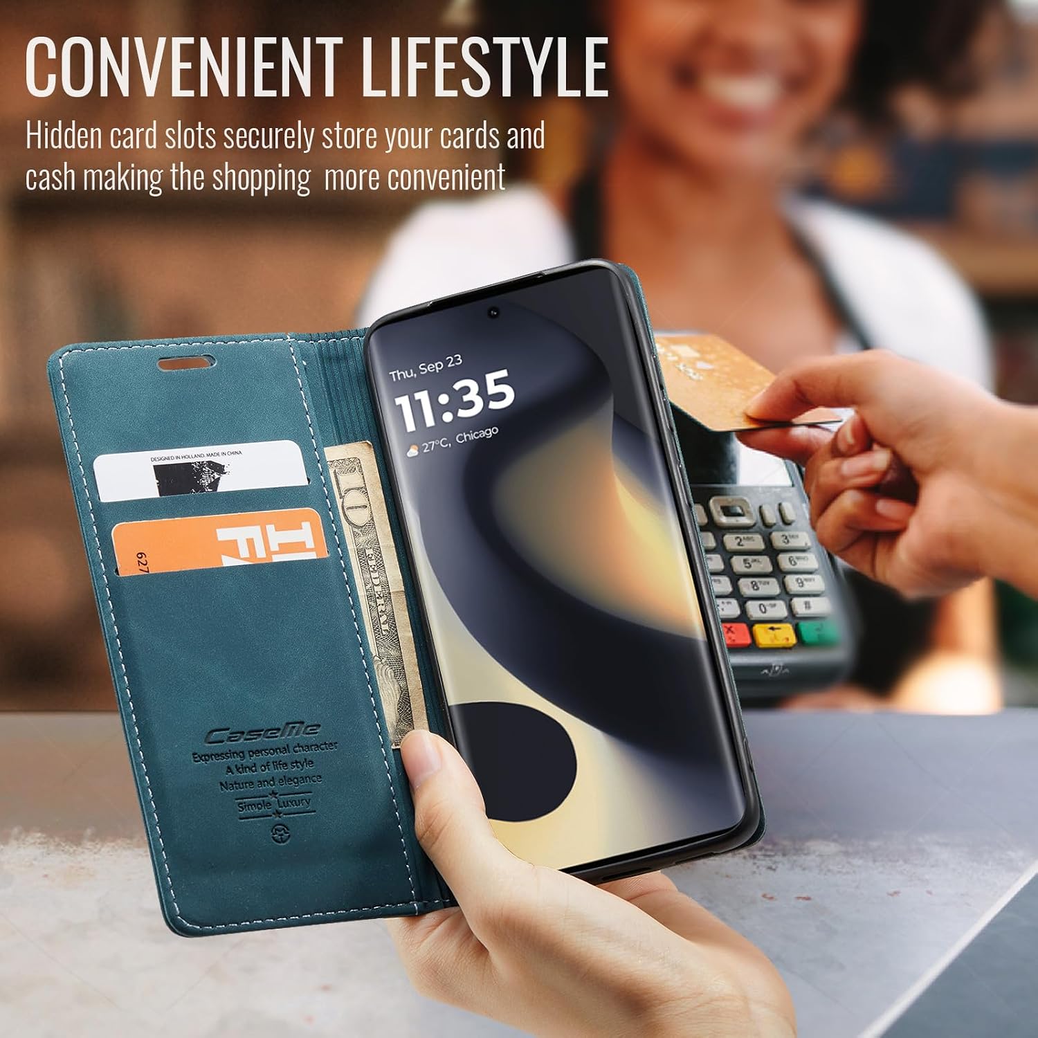 for Motorola Moto Edge (2025) 6.6", Flip Fold Leather Wallet Case with Credit Card Slot and Kickstand Magnetic Closure Protective Cover (Teal, Moto Edge 2025)