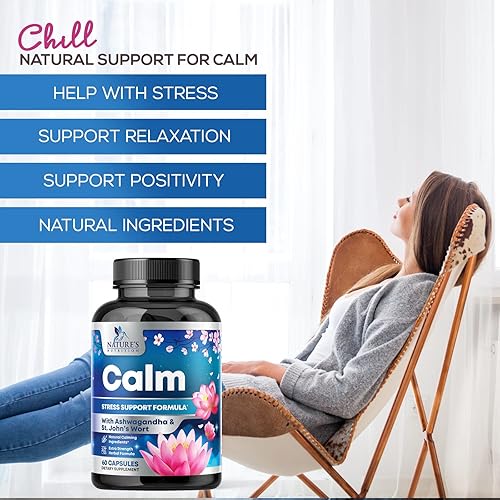 Miniatura 6 de Calm Support Suplemento  Fórmula de hierbas de 1000 mg con 28 potentes ingredientes incluyendo Ashwagandha L-teanina y GABA  para calma natural