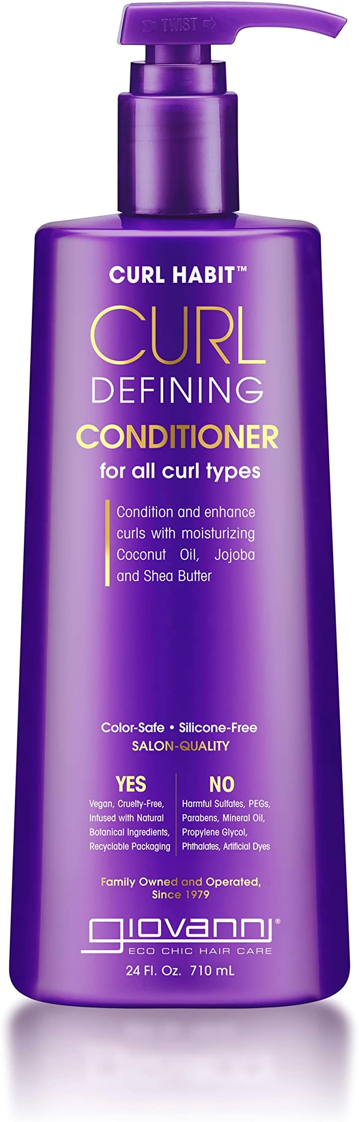GIOVANNI Curl Habit Curl Defining Conditioner - Conditioner Curly Hair, Condition and Enhance with Coconut Oil, Jojoba, & Shea Butter, Vegan, Cruelty Free, Silicone Free - 24 oz