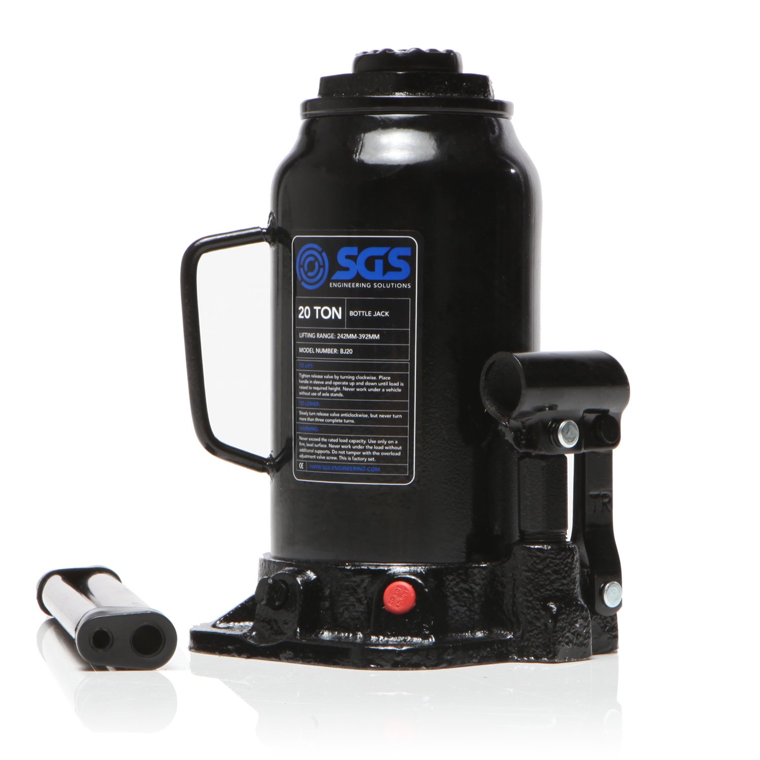 B&Q -  20 Tonne Hydraulic Bottle JackHeavy Duty SteelWide Base150mm Stroke