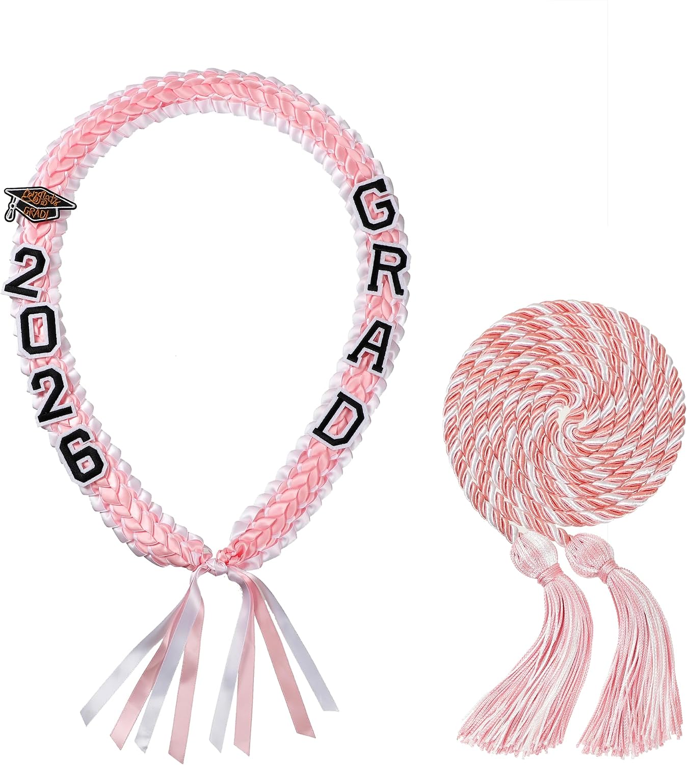 Graduation Leis and Cords Set 2026 Ribbon Leis for Graduation, Class of 2026 Graduation Necklace for College High School