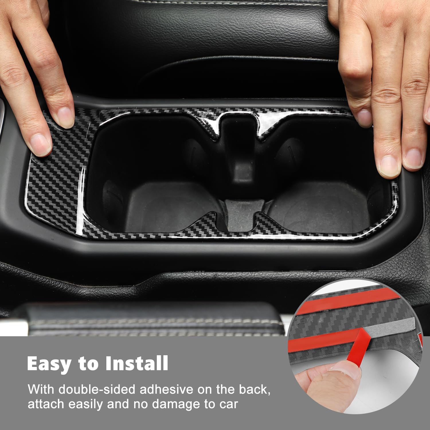 RT-TCZ Carbon Fiber Interior Trim Kit Cover Center Console Decoration Accessories Compatible with Jeep Wrangler JL JLU & Gladiator JT 2018-2023 23PCS