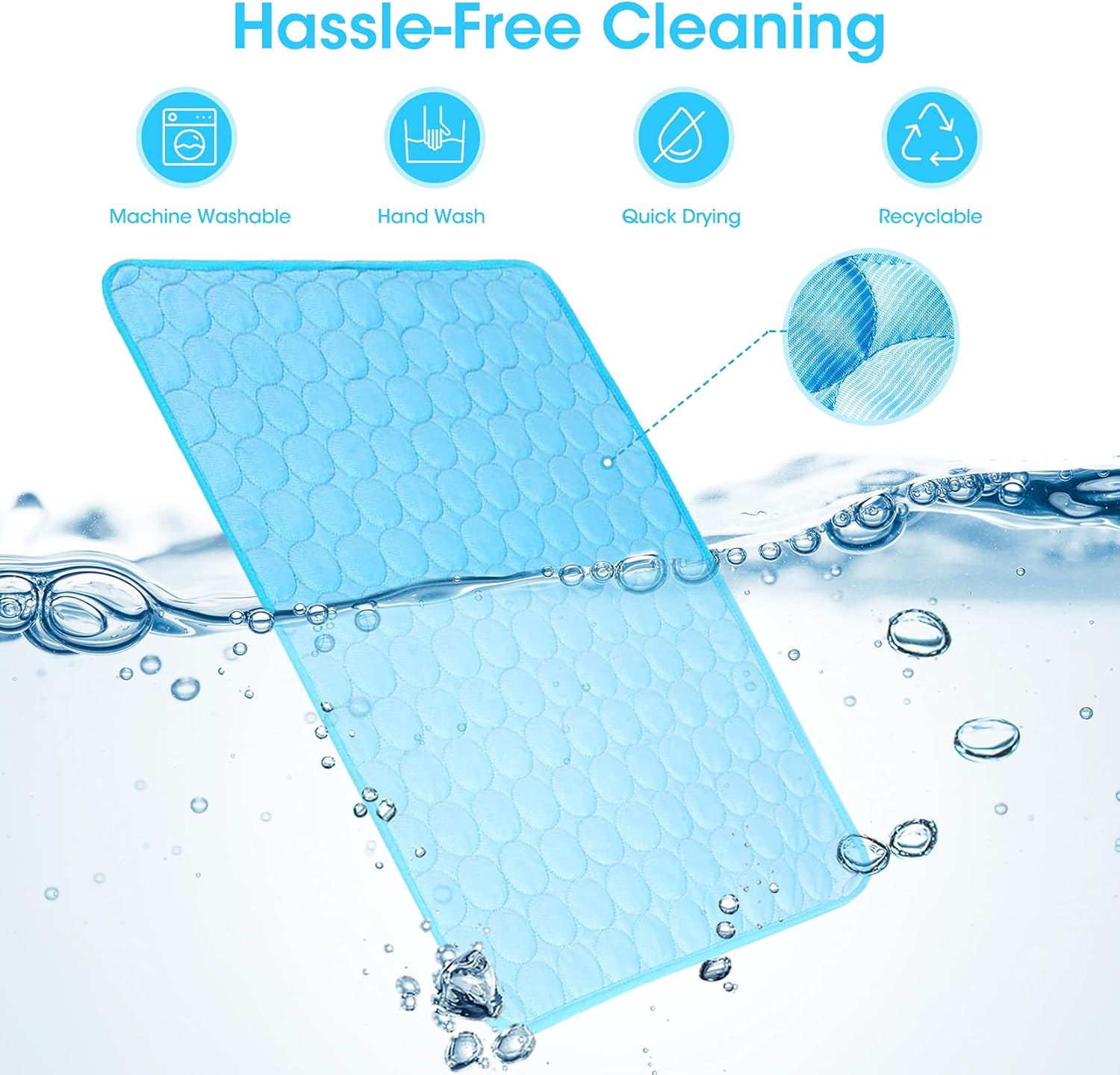 Pet Cooling Mat, Portable & Washable Dog Self-Cooling Mat, Anti-Slip Cooling Mat Pad for Kennerl, Crates and Beds, Ice Silk Self Cooling Blanket, Non-Toxic Breathable Sleep Bed for Dog, Large, Gray : Pet Supplies