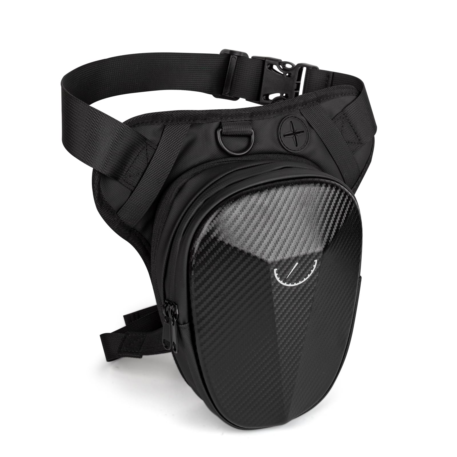 Sac tactique étanche pour moto, randonnée, cyclisme, pêche, voyage, sac à bandoulière pour homme et femme avec 40 % de rangement extensible (noir), noir, Sac de jambe de moto extensible