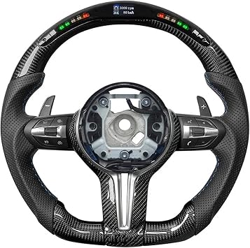 Carbon Fiber LED Steering Wheel For BMW F30 F32 F36 F10 F20 F22 F06 F07 F15 F01 F80 F82 E46 E60 E90 M3 M4 M5 M6 M7Style 01-E90