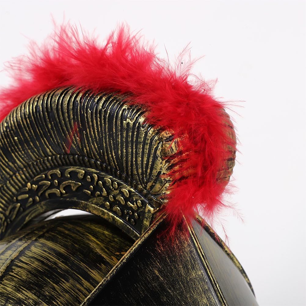 Vaguelly 2pcs Roman Helmet: Medieval Helmet Warrior Headwear Viking Costume Supplies For Halloween Party Cosplay Masquerade Stage Performances