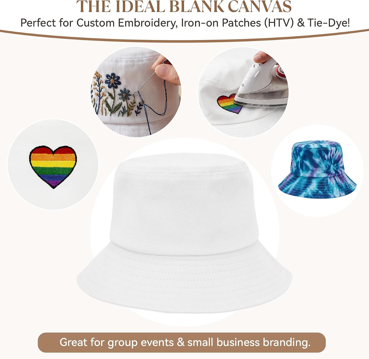 American Trends 100% Cotton Bucket Hat for Women Men, Packable Sun Protection Beach Hat, Breathable Outdoor Cap