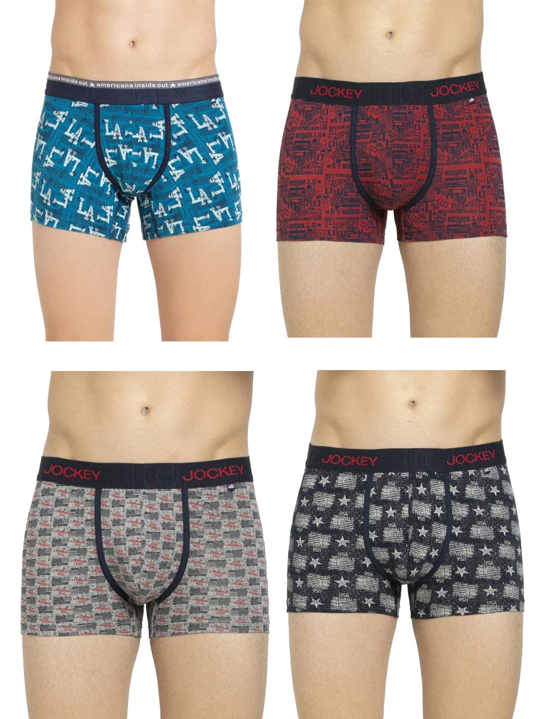 jockey Men's Cotton Trunks (Pack of 4) Color May Vary-picture-27