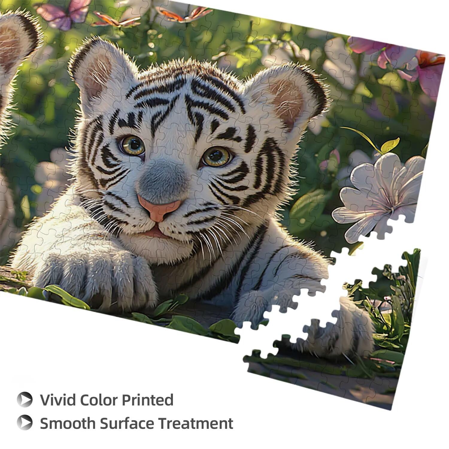 Puzzle dla dorosłych 1692 sztuk, śliczny biały tygrys puzzle, twardy, wyzwanie, puzzle idealnie pasują, napis na plecach, prezent dla seniorów (179x31cm) v-587