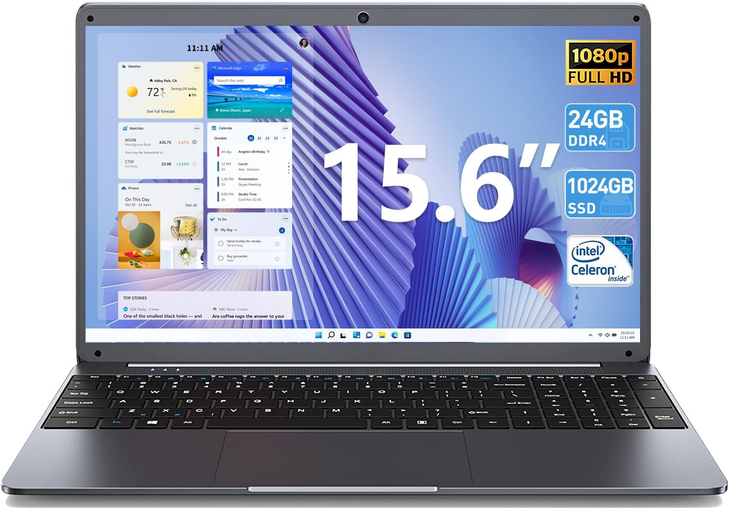 Amazon.com: SGIN Laptop, 15 Inch Laptops, 24GB DDR4 1024GB SSD Laptops ...