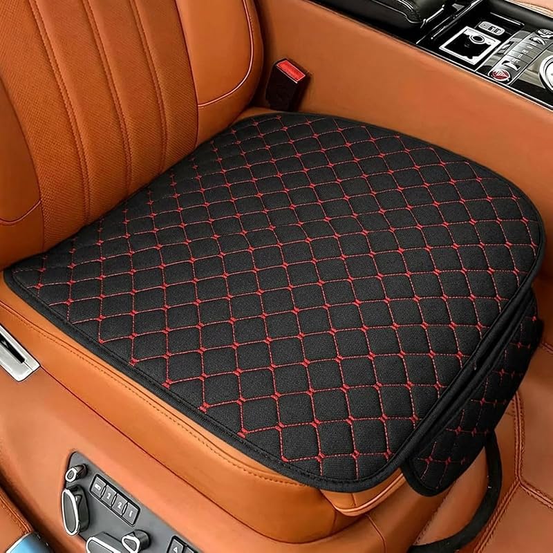 Capa para Banco Dianteiro de Carro GAOLAOSY em Tecido de Linho com Bolso e Base Antideslizante, Preto/Vermelho
