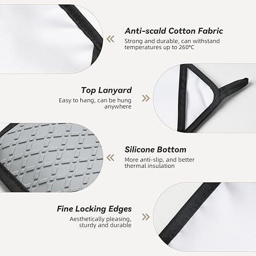 Miniatura 3 de Cyber Retro Western Cowboy Print Pot Holders for Kitchen - 2PCS Silicone Pot Holders with Hanging Loop, Non Slip Oven Hot Pads, Heat Resistant