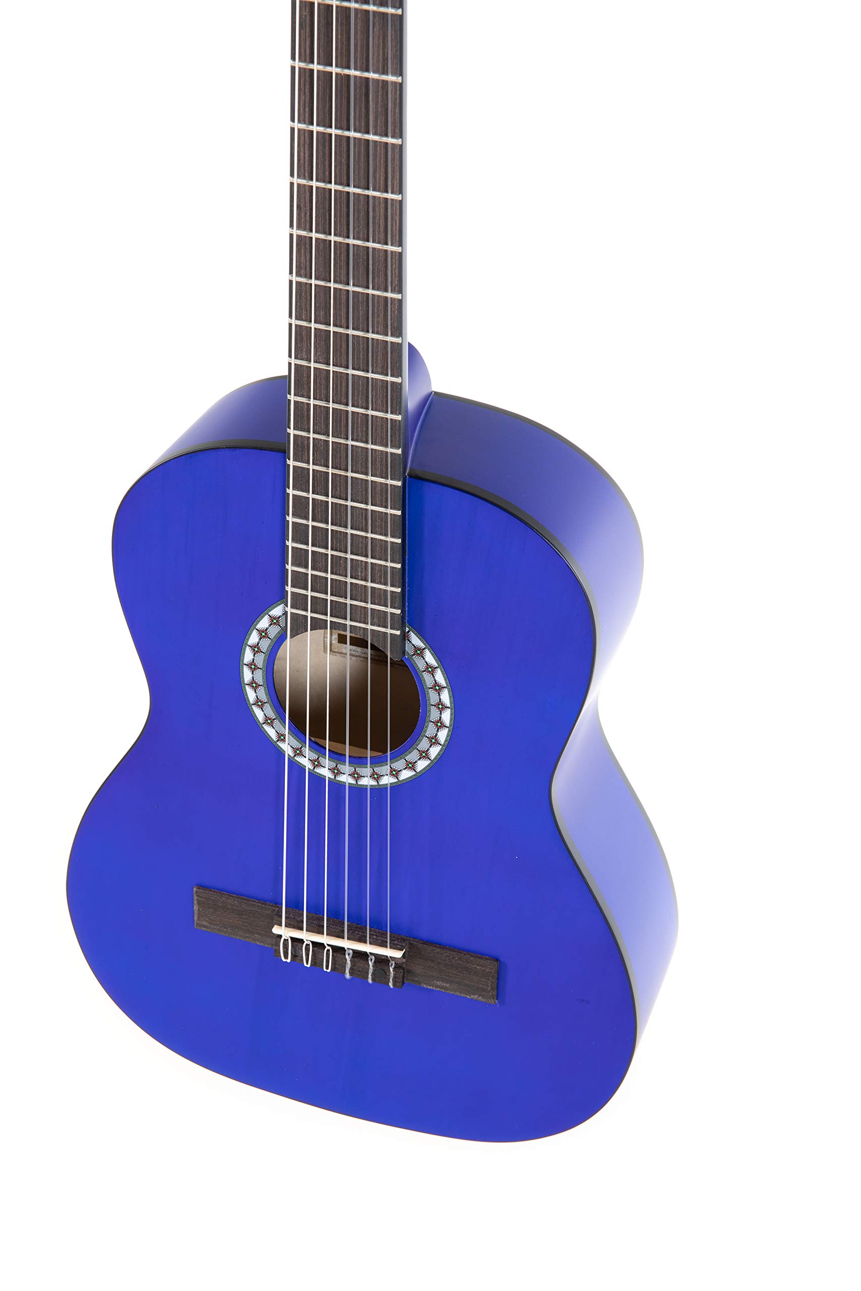 GEWA gitara klasyczna Basic 1/2, korpus lipa, podstrunnica drewno pakkaholz, chromowane maszynki, kolor niebieski