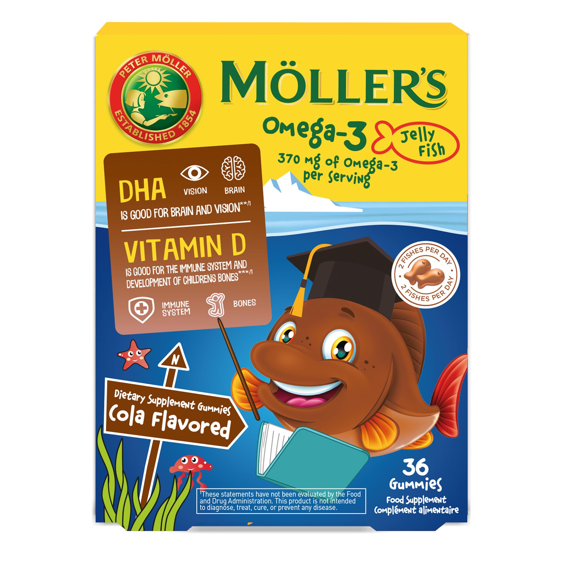 Moller’S ® | Omega 3 Para NiñOs | Omega-3 CáPsulas De Aceite De Pescado Con ÁCidos Grasos Omega 3 | Con Dha Y Epa, Sin Gluten, Sin Lactosa, Sin Azucares AñAdidos | Cola | 36 Uds-image