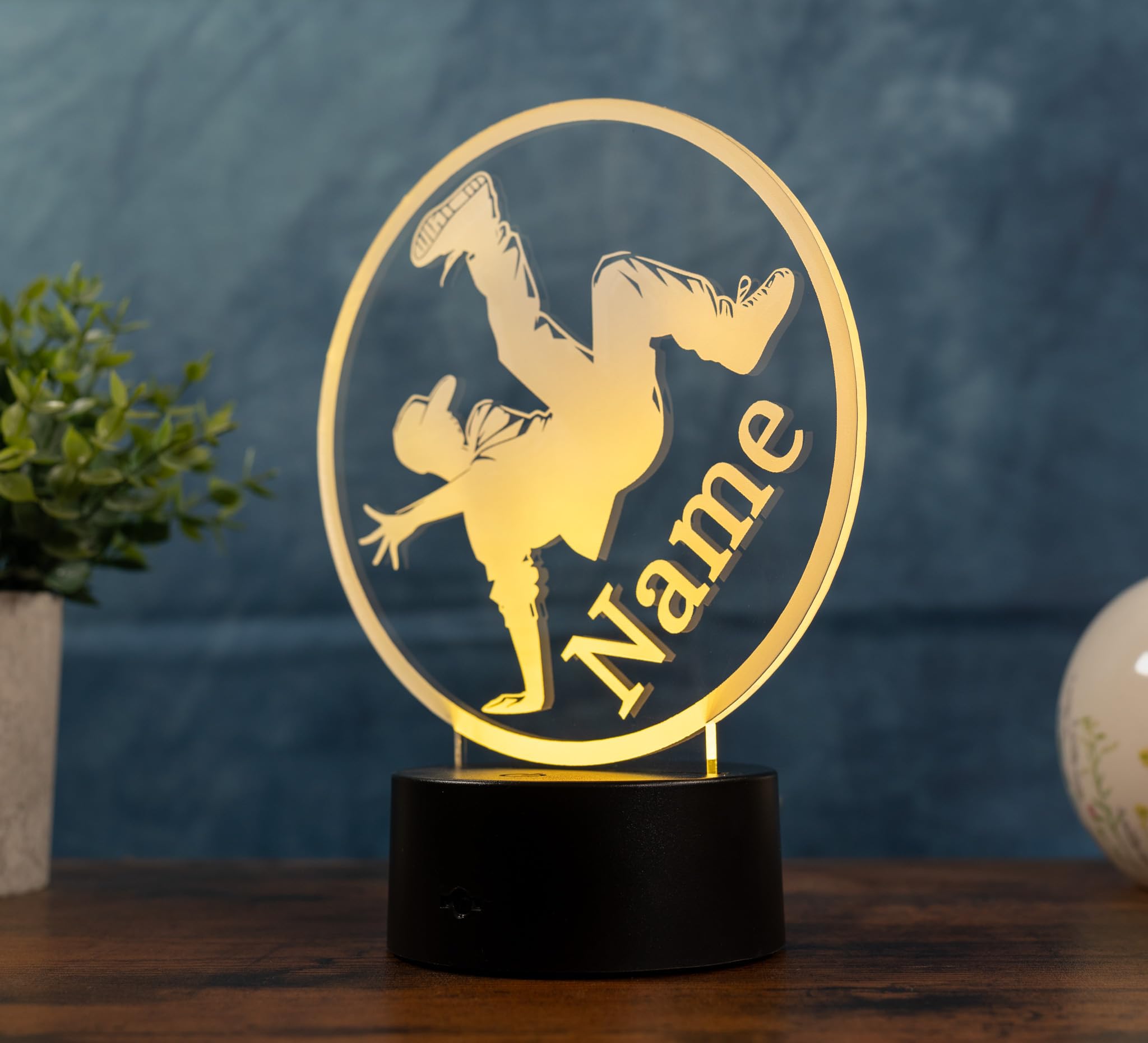 Lampada Breakdance personalizzata, luce notturna a LED con nome, decorazione hip hop e regalo per ballerini, lampada da danza per cameretta dei bambini, soggiorno e appassionati di danza