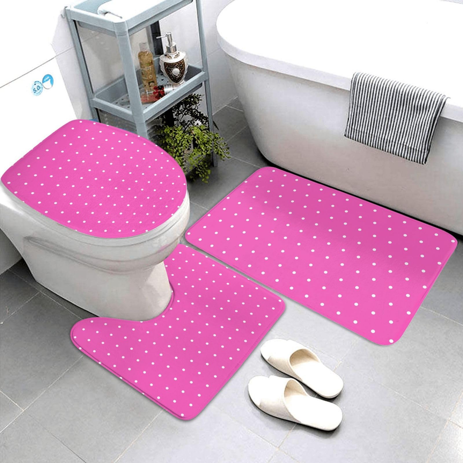 Tapis de salle de bain antidérapant lot de 3 pièces pour éviter les glissades eau douche