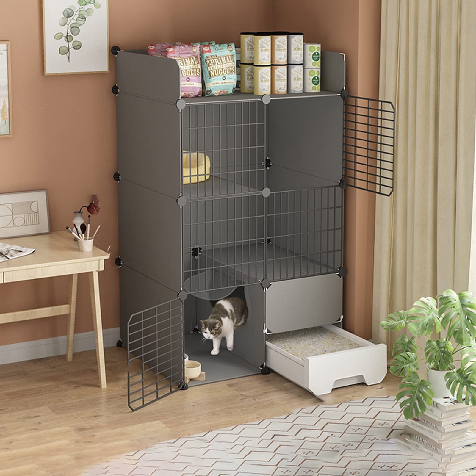 Cage chat pliable d'intérieur pour sécuriser et éduquer votre chaton - 7