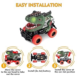 Delycazy Dinosaur Toys Remote Control Car for Kids 3-7, Dino RC Car for Toddler Kids Toys Age 3 4 5 6 7 Boys and Girls Christmas Birthday Gift