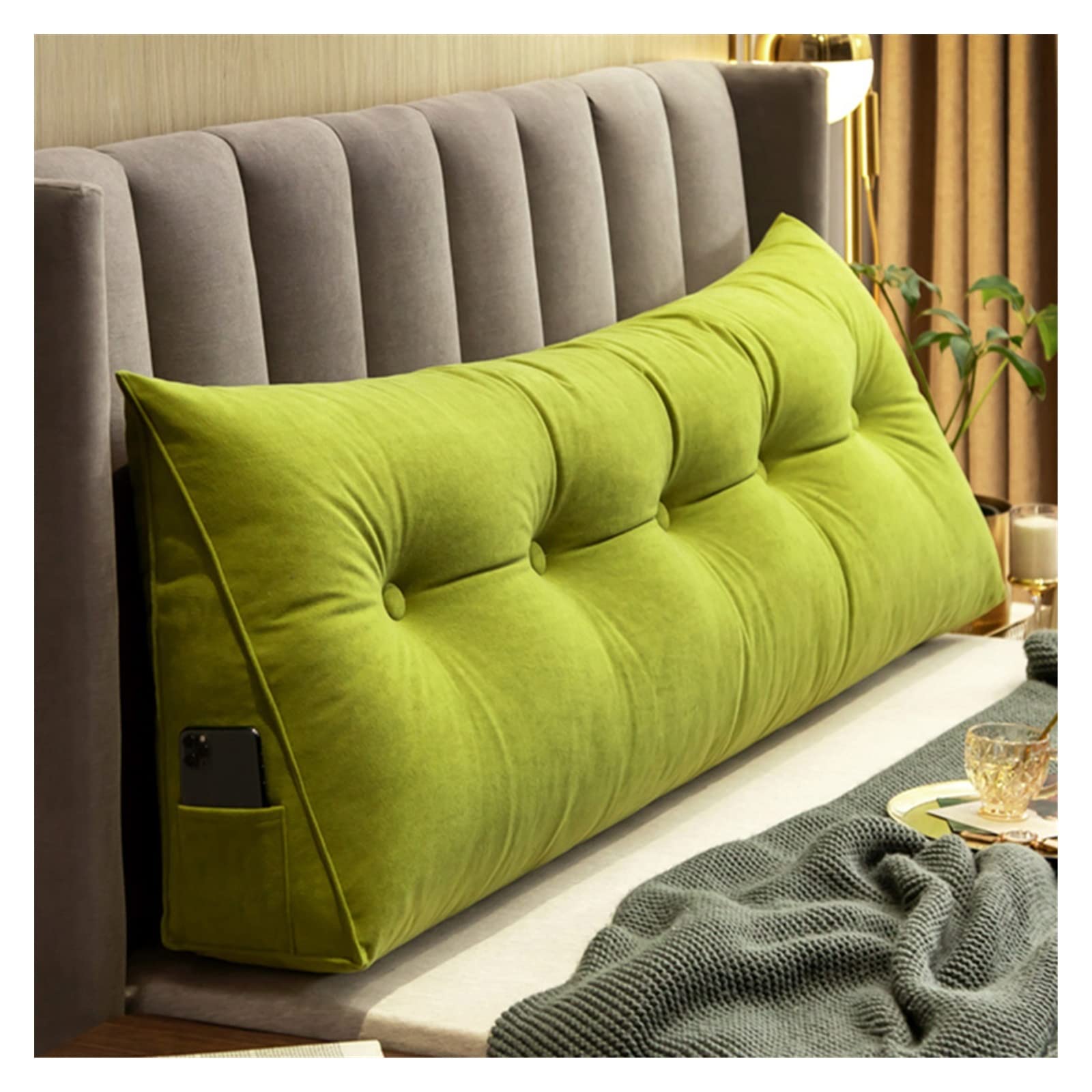 Kopfteil-Kissen-Lesekissen, Dreieck-Nachtkissen-Stützkissen for Schlafzimmer-Sofa Tatami, 7 Größen (Color : B, Size : 24X20"/60x50cm)