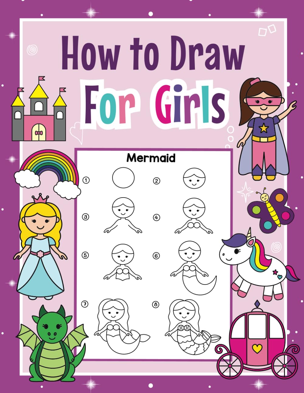 How to Draw for Girls: A Beginner's Guide with Easy and Simple Step-by-Step Instructions for Drawing Cute Stuff - Perfect for Kids Ages 6-8