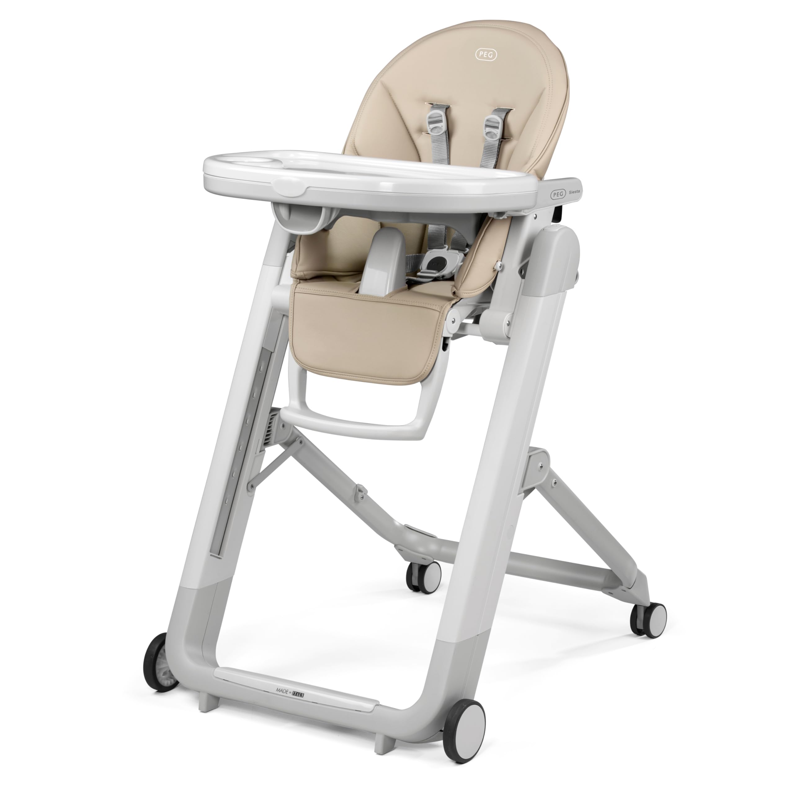 PEG Siesta Grow with Baby Folding High Chair & Recliner Astral | Height Adjustable Quick Clean & Easy Push Wheels For Babies & Toddlers Made in Italy product thumbnail 2