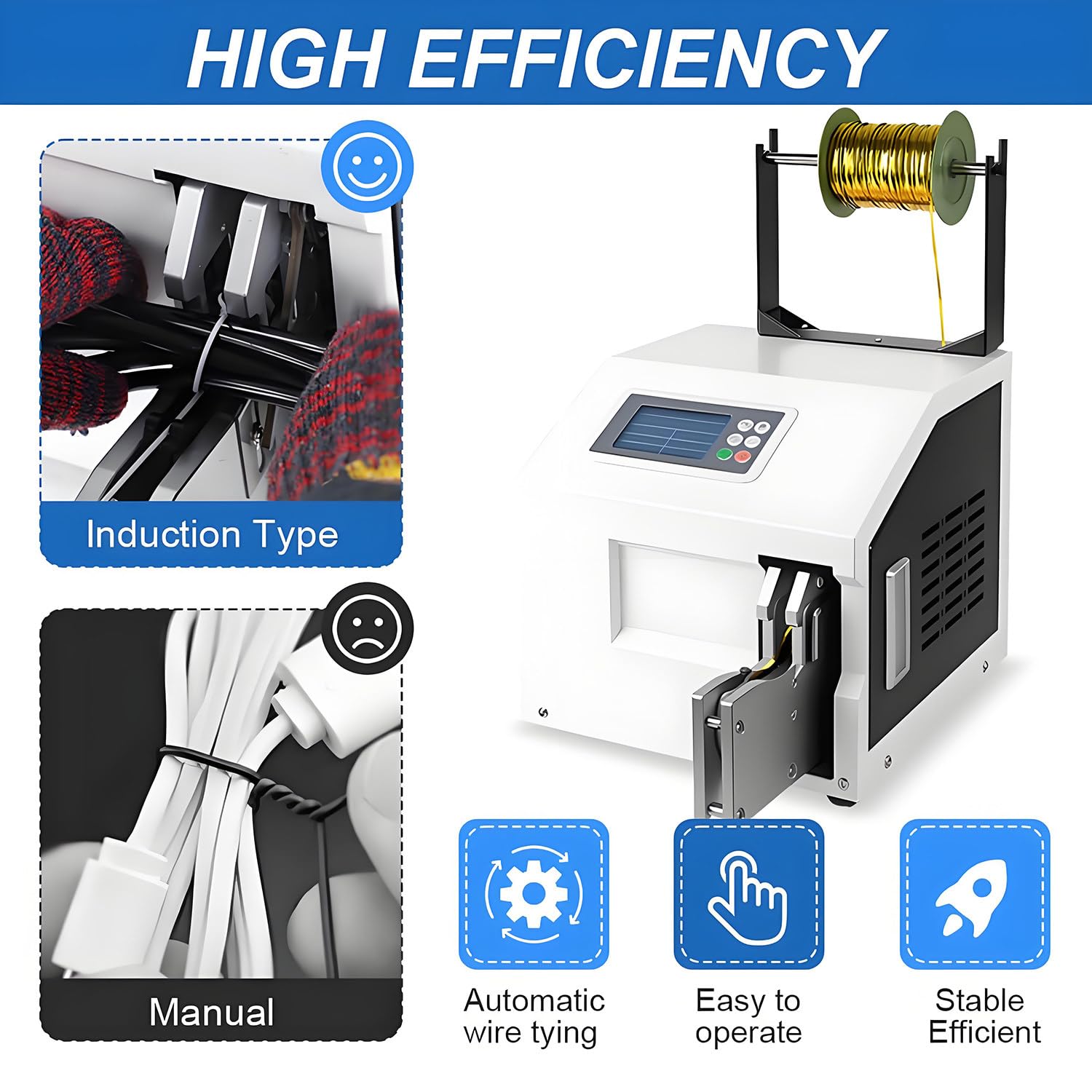 Máquina automática para Atar Bolsas con Alambre Dorado, máquina selladora semiautomática con Alambre de Alambre Dorado y Cierre de Bolsas para Pan y Juguetes GoldLine
