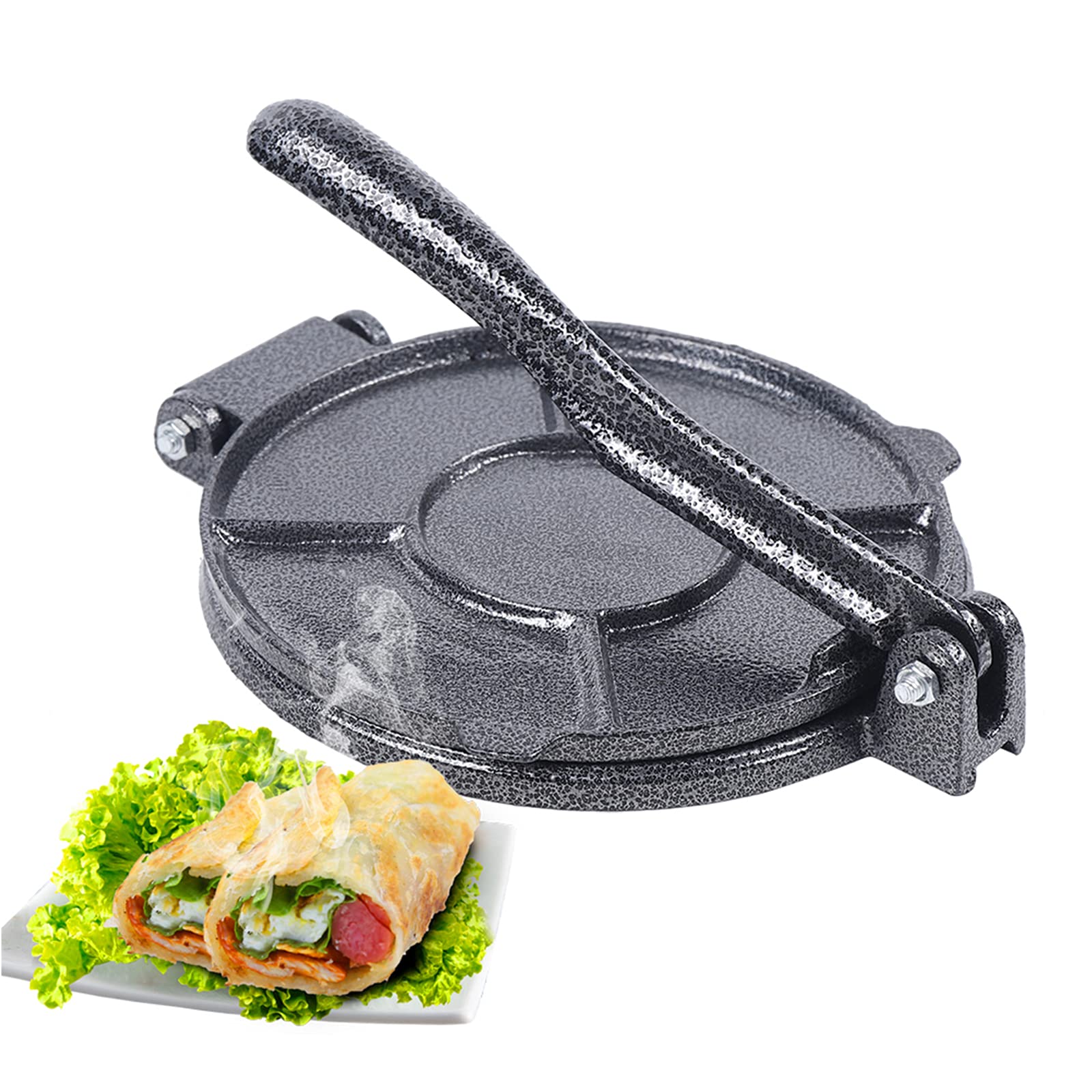 18cm Cast Iron Tortilla Press 7 Inch Tortilla Maker Chapati Maker Machine Pataconera for Flour Tortilla, Roti, Tawa or Dosa, Indian Style Chapati