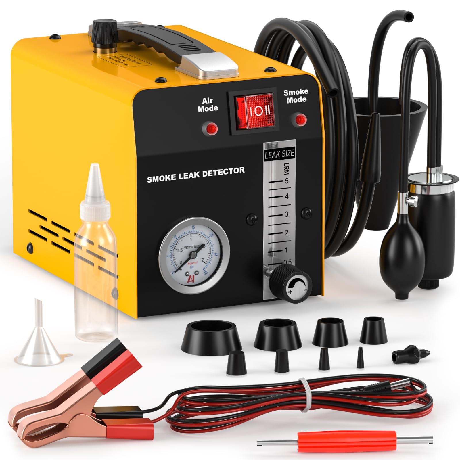 GODIAG SLD103 KFZ-Rauchprüfgerät mit Manometer & Durchflussmesser Gelb | 12V SLD103 Rauchprüfgerät mit Durchflussmesser: Findet präzise & sicher Vakuum- & EVAP-Lecks an Auto & Motorrad.