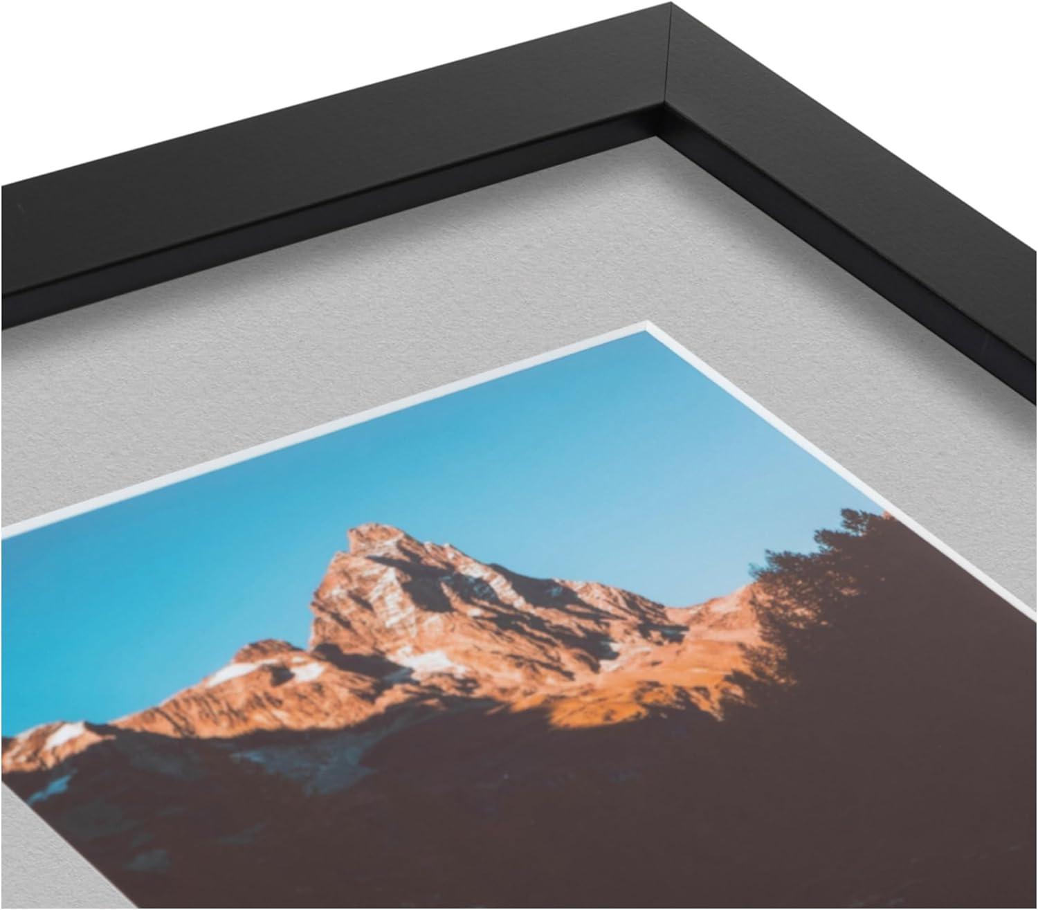ArtToFrames Collage Photo Frame Double Mat with 7-6x8 Openings with Satin Black Frame and TV Grey mat.