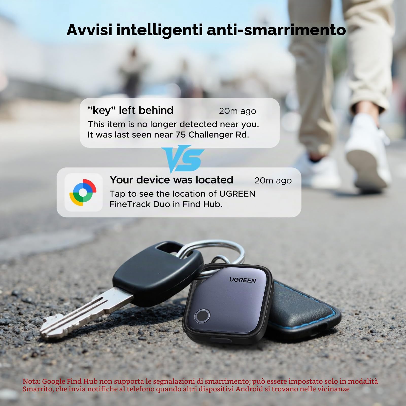 UGREEN FineTrack Duo Supporto iOS Find My o Android Find Hub 4 pezzi — immagine 6 di 16