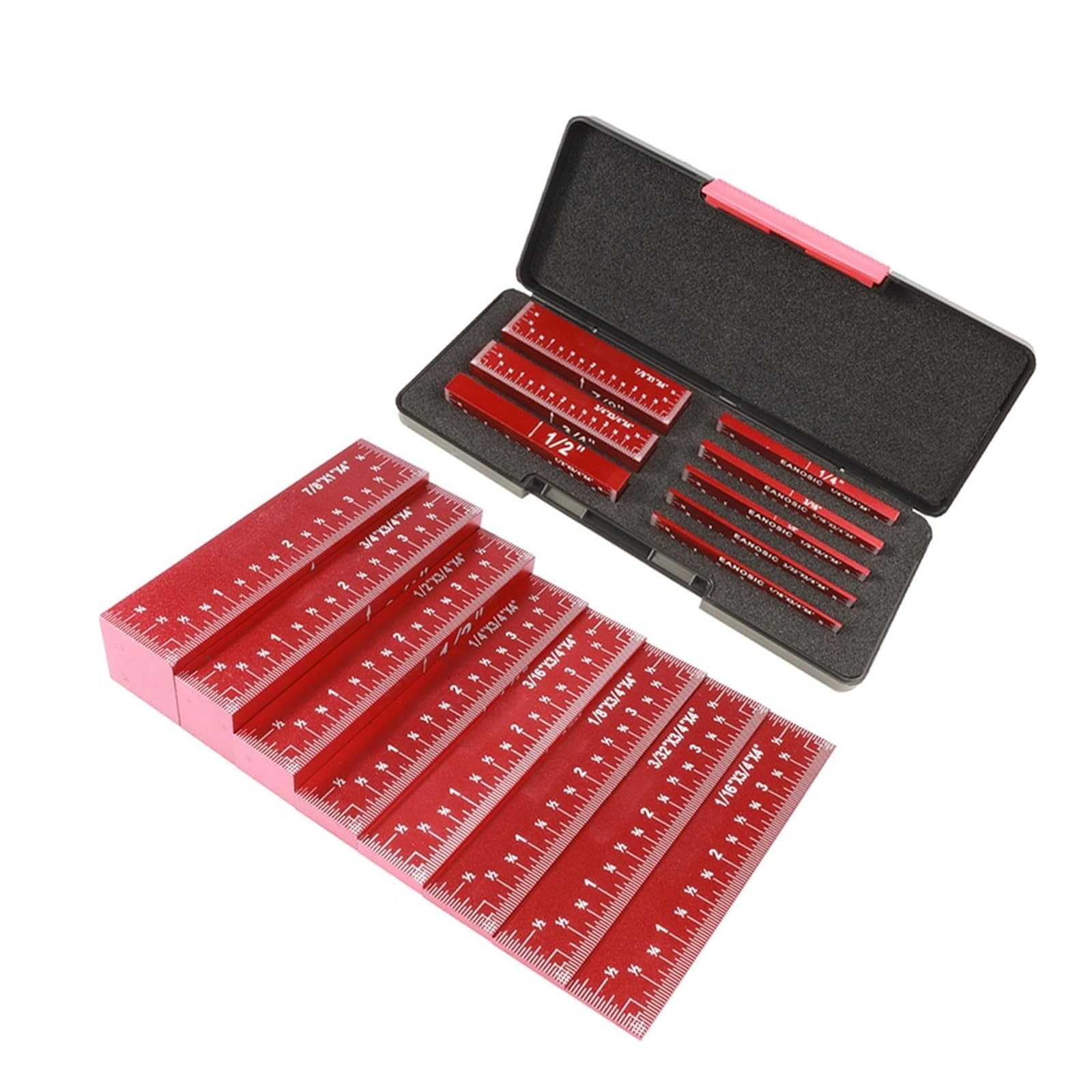 CUDTAPI Gauge Block Set 8 Pcs Gauge Block Set, Aluminum Height Gauges, Setup Bars Precision, Testing Gage, Measuring Tool
