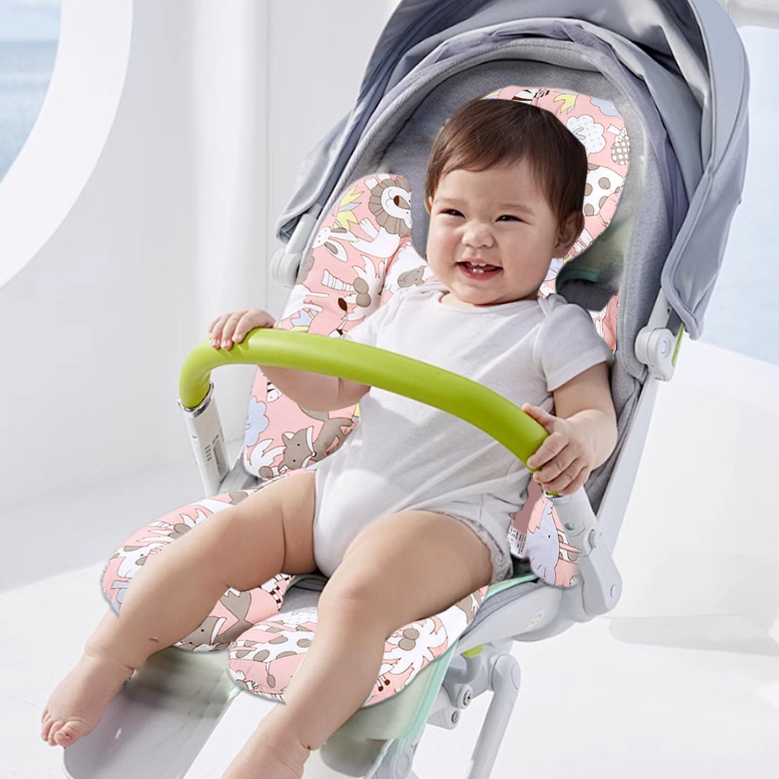 Inserto per seggiolino auto per bambino, cuscino per passeggino | supporto testa e corpo, inserto a cinque punti per il comfort newboorn, universale adatto per seggiolini auto, passeggini