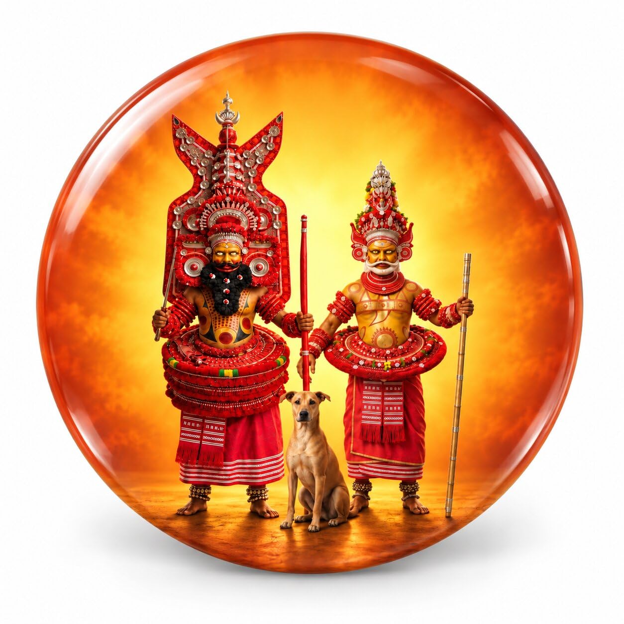 Parassinikkadavu Muthappan Fridge Magnet - Religious Decor -1