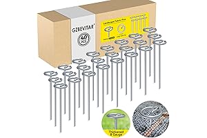 40-Piece Landscape Fabric Stakes: Unyielding 8 Gauge Galvanized Steel Pins