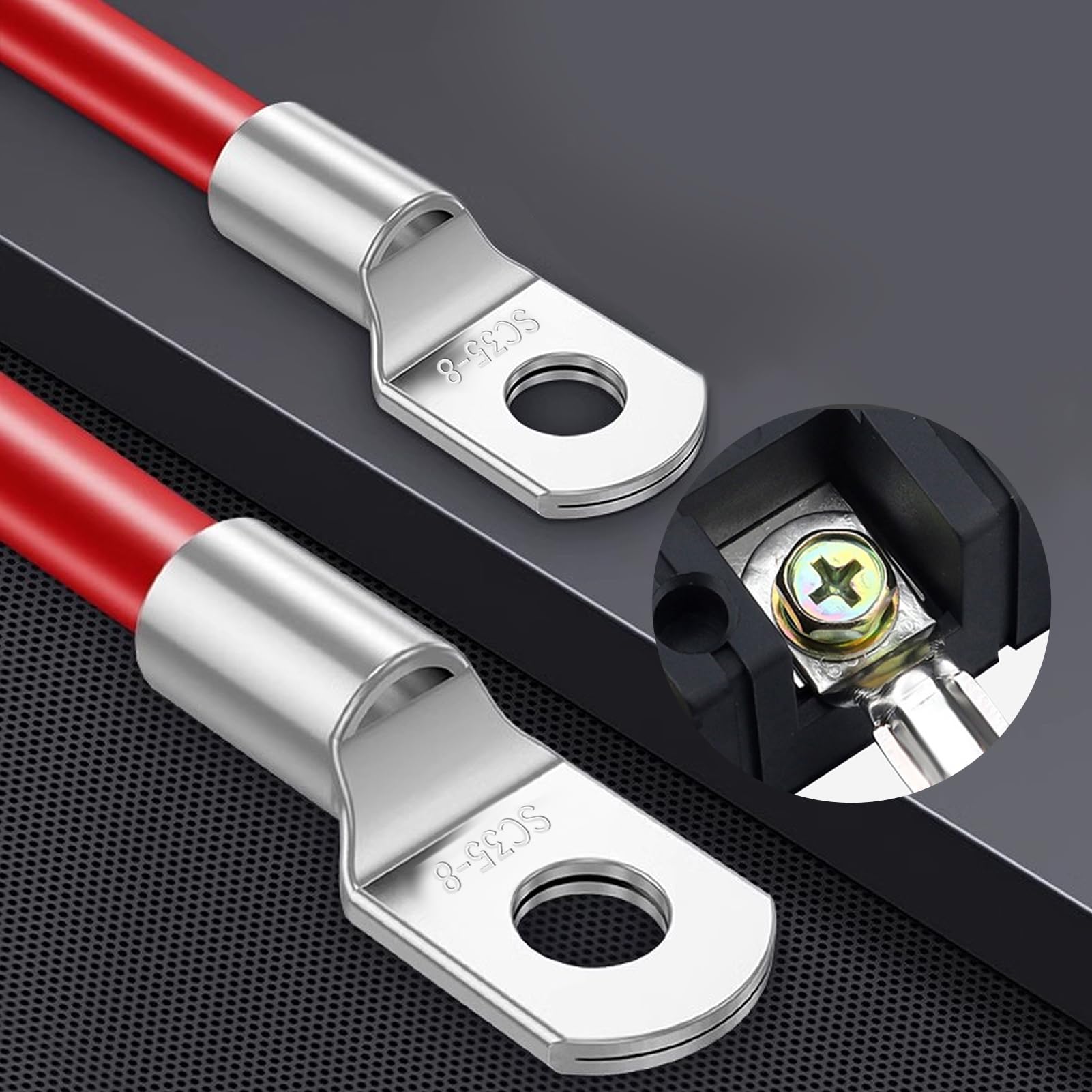 10x Kabelschuhe 35 Mm² M8 – Verzinntes Kupfer, Für Batteriekabel & KFZ-Verteiler