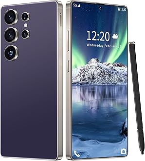 I25 Ultra Unlocked Phone 16+1TB,Built in Pen The Phone,Battery 7000mAh 6.99" HD Screen,Android 14 Smartphone,Face ID/5G/Fingerprint Lock/Dual SIM/GPS (Deep Purple)