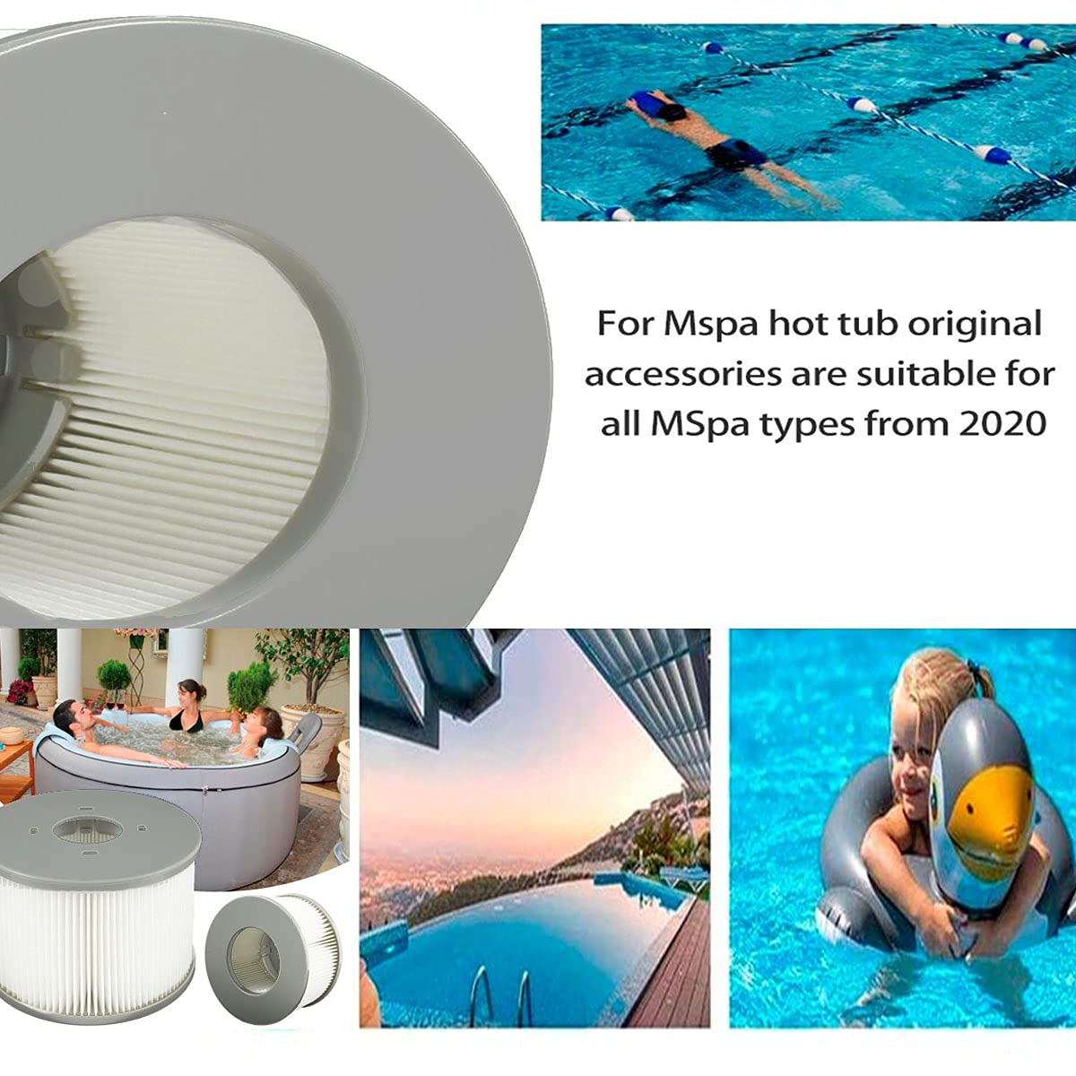 WuYan 6 Pack Hot Tub Filters for MSpa Inflatable Pools, Enhanced Version Filter Cartridge Pump Fit for MSPA all Current Hot Tubs - Image 4