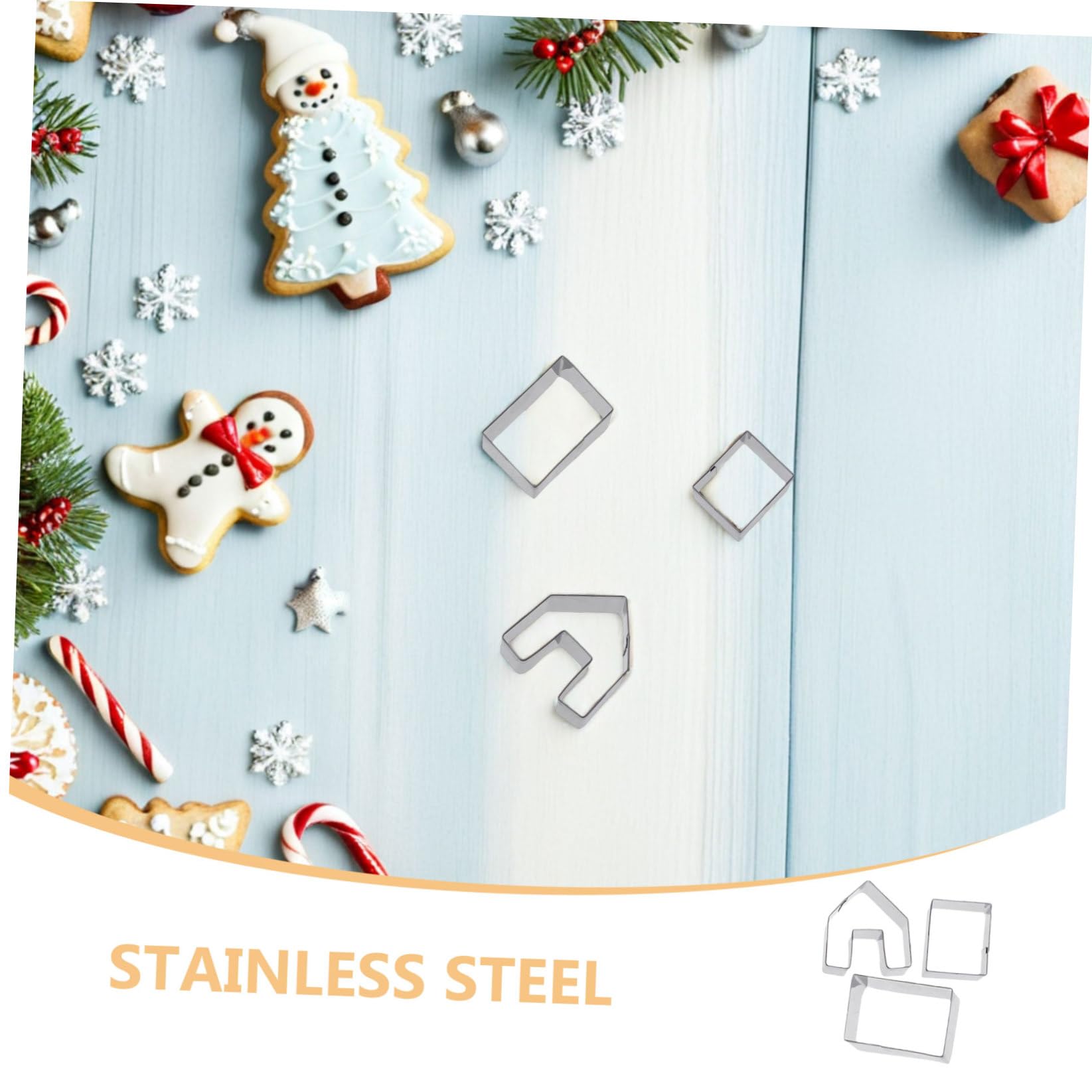 5 Juegos Cortadores de Galletas Navideñas de Acero Inoxidable Moldes DIY para Casa de Jengibre Adecuados para Fiestas de Navidad y Decoración de Pasteles