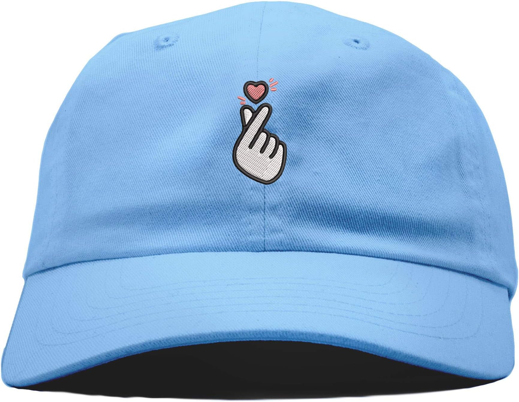 Kpop Heart Symbol Embroidered Low Profile Soft Crown Unisex Baseball Dad Hat