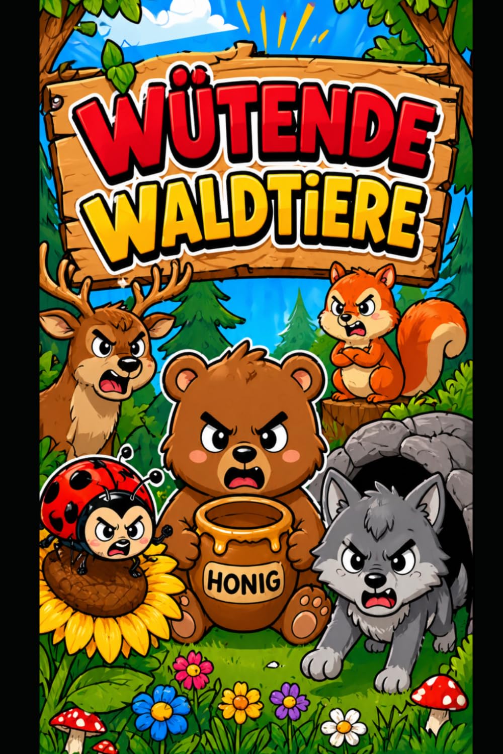 Wütende Waldtiere: Malbuch für Kinder ab 5 Jahre